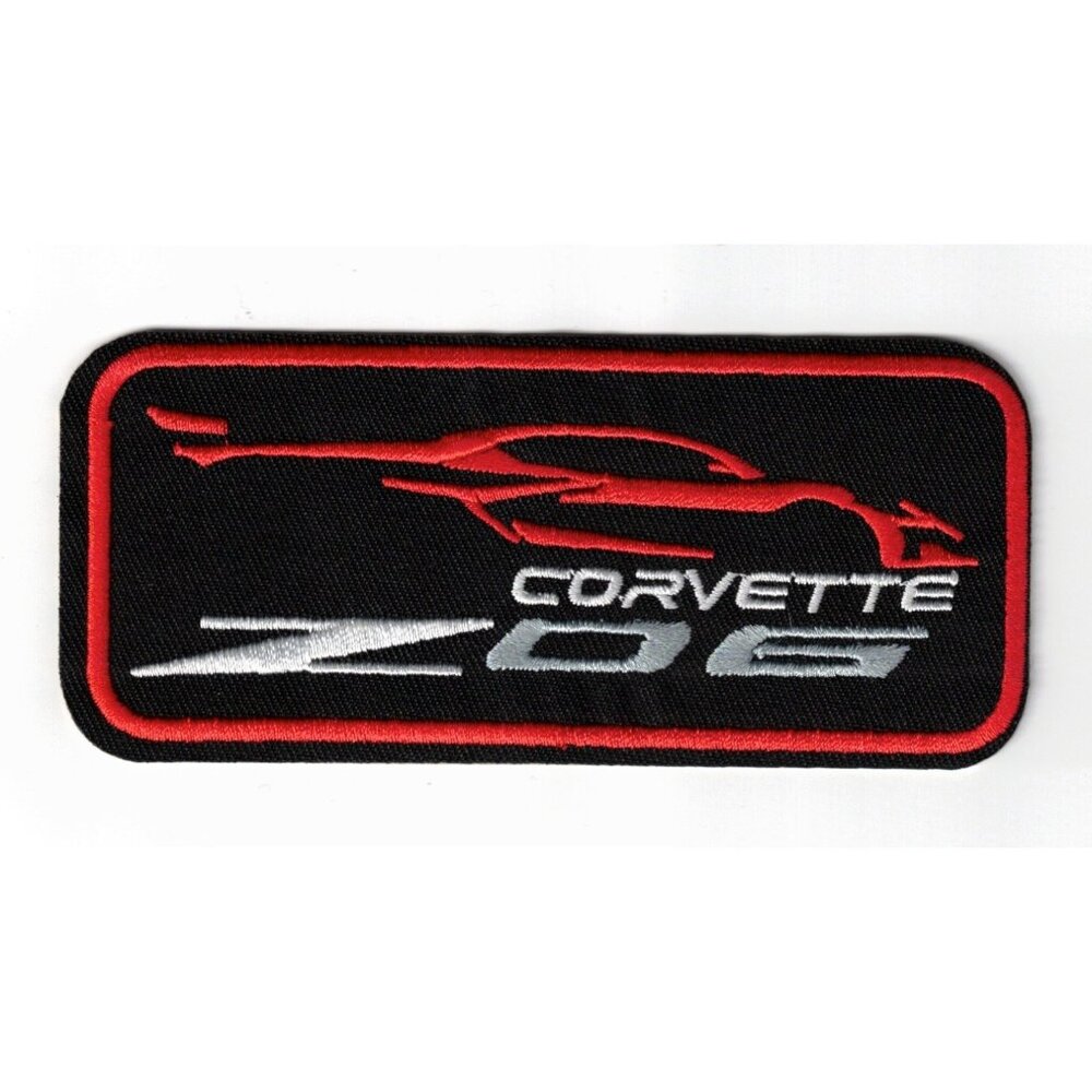 (6) Chevy Corvette Z06 4x2in Embroidered Sew / Iron-on Patch